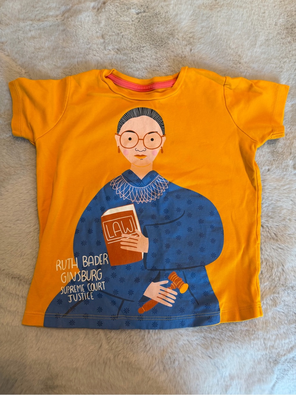 Kids' Yellow Graphic Short Sleeve Tee RBG with Blue Illustration